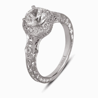 Hand Engraved Perfect Profile Diamond Ring Style 18RGL00432DCZ