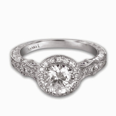 Hand Engraved Perfect Profile Diamond Ring Style 18RGL00432DCZ