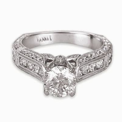 Hand Engraved Perfect Profile Diamond Ring Style 18RGL00074DCZ