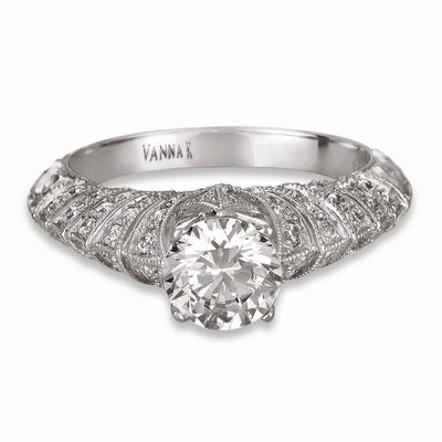 Hand Engraved Perfect Profile Diamond Ring Style 18RGL00406DCZ