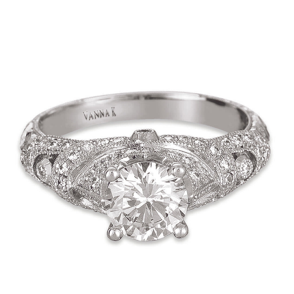 Hand Engraved Perfect Profile Diamond Ring Style 18RGL421DCZ