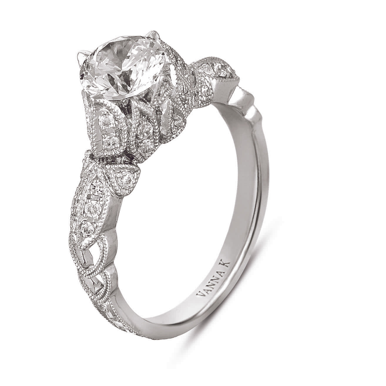 Hand Engraved Perfect Profile Diamond Ring Style 18RGL424DCZ