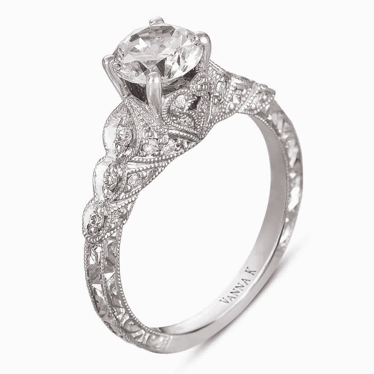 Hand Engraved Perfect Profile Diamond Ring Style 18RGL00426DCZ