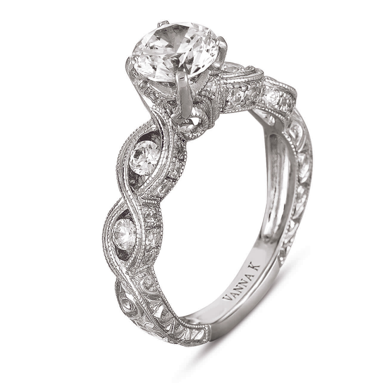 Hand Engraved Perfect Profile Diamond Ring Style 18RGL02956DCZ