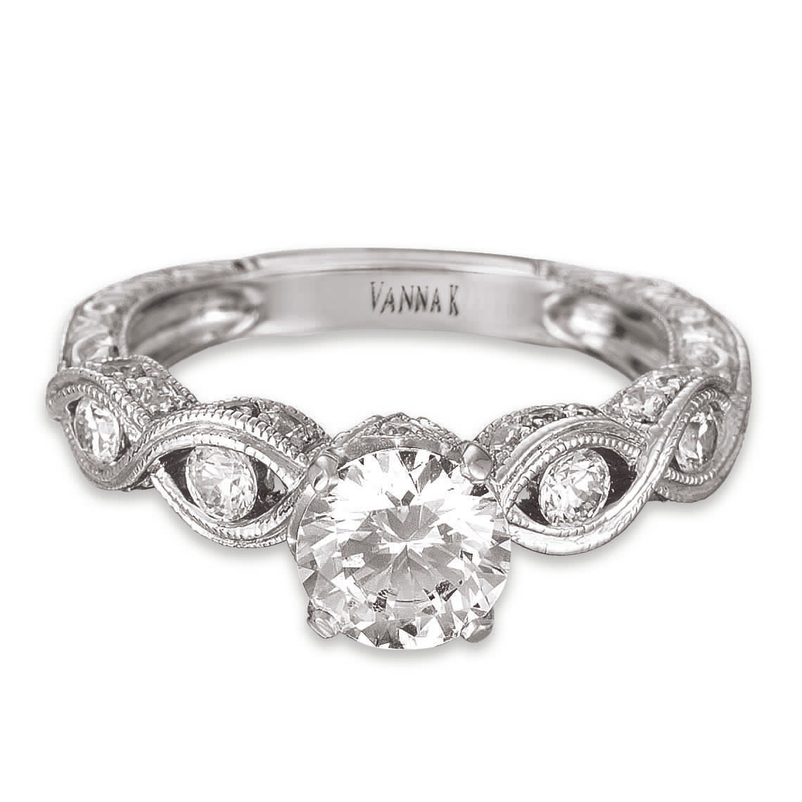 Hand Engraved Perfect Profile Diamond Ring Style 18RGL02956DCZ