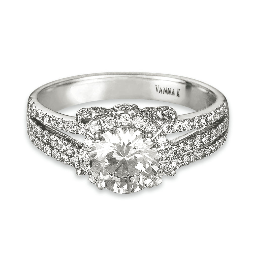 Vintage Inspired Diamond Pave Set Solea Ring Style 18RGL030DCZ
