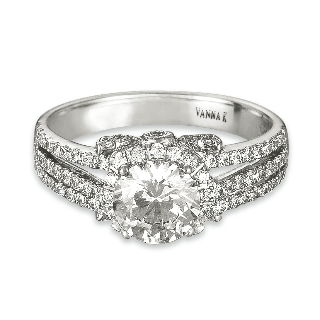 Vintage Inspired Diamond Pave Set Solea Ring Style 18RGL030DCZ