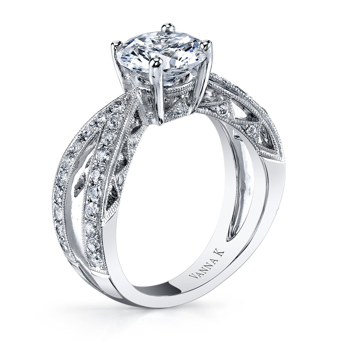 Vintage Inspired Diamond Pave Set Solea Ring Style 18RGL177DCZ