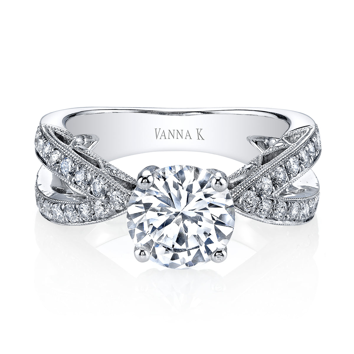 Vintage Inspired Diamond Pave Set Solea Ring Style 18RGL177DCZ