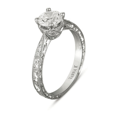 Hand Engraved Perfect Profile Diamond Ring Style 18RGL00180DCZ
