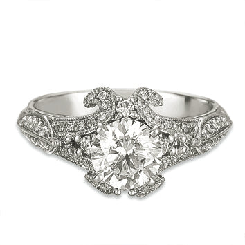 Hand Engraved Perfect Profile Diamond Ring Style 18RGL00392DCZ