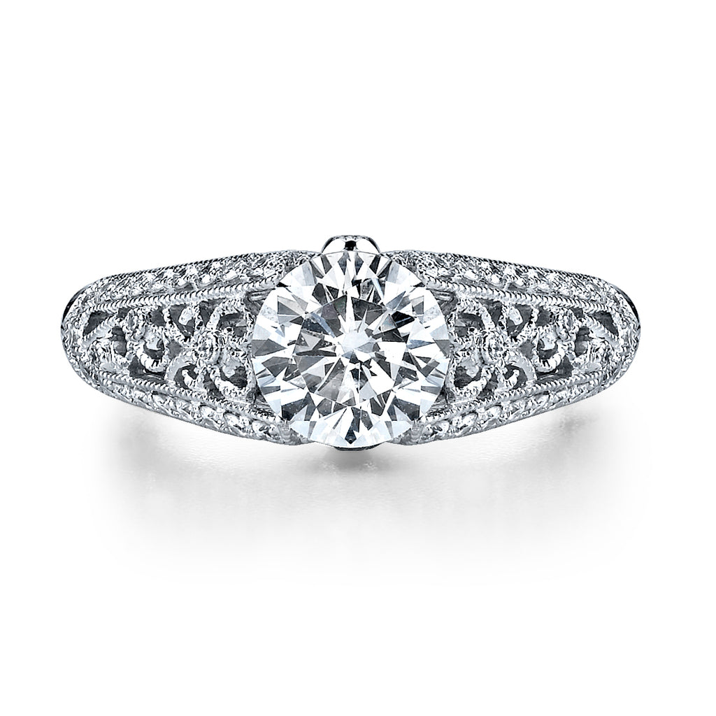 Hand Engraved Perfect Profile Diamond Ring Style 18RGL00314DCZ