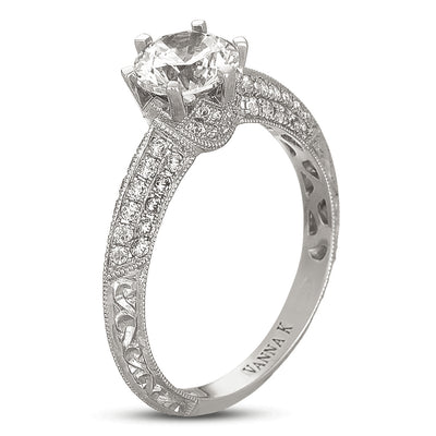 Hand Engraved Perfect Profile Diamond Ring Style 18RGL00332DCZ