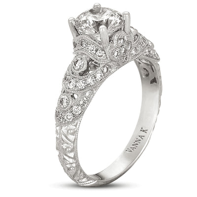 Hand Engraved Perfect Profile Diamond Ring Style 18RGL00396DCZ