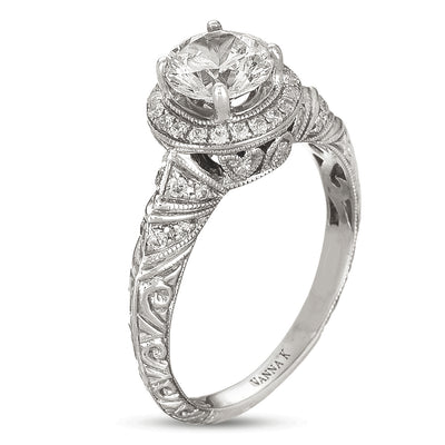 Hand Engraved Perfect Profile Diamond Ring Style 18RGL00415DCZ