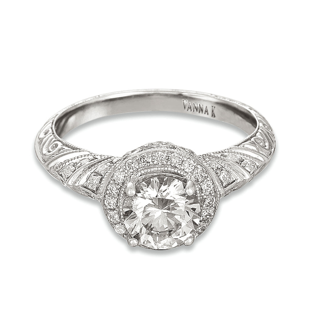 Hand Engraved Perfect Profile Diamond Ring Style 18RGL00415DCZ