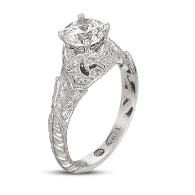 Hand Engraved Perfect Profile Diamond Ring Style 18RGL00430DCZ