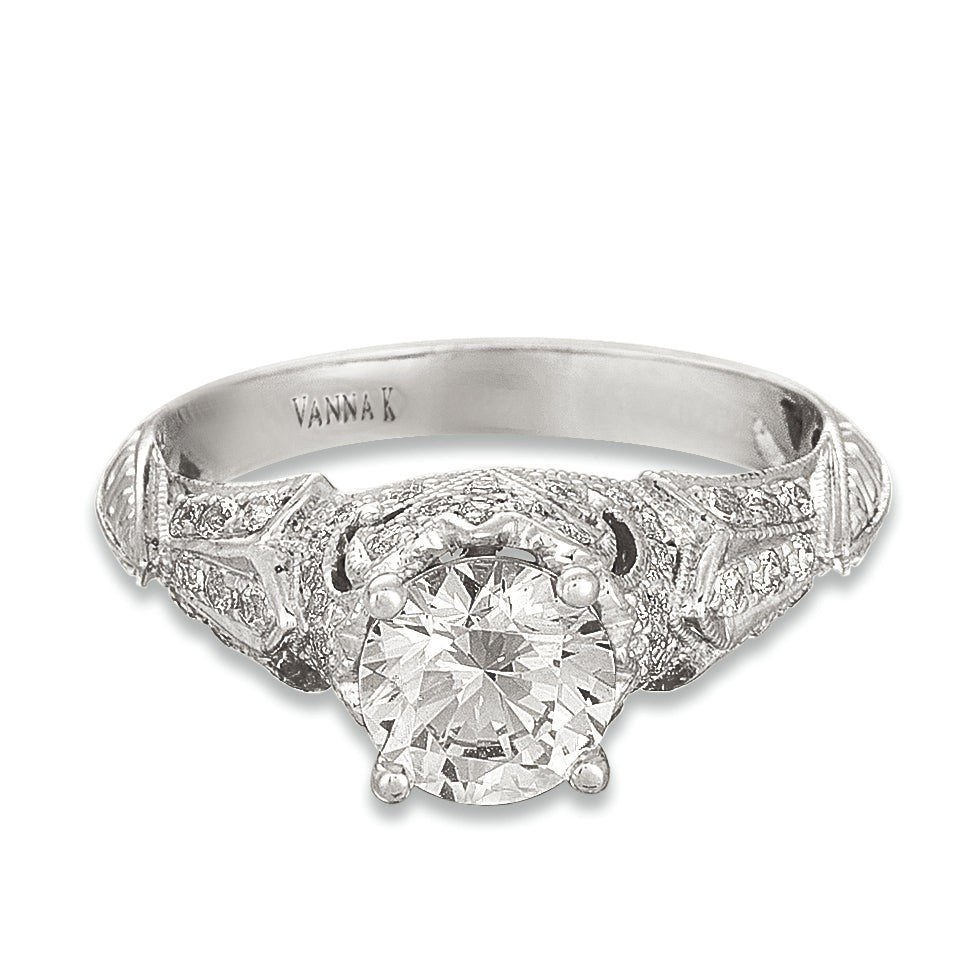 Hand Engraved Perfect Profile Diamond Ring Style 18RGL00430DCZ