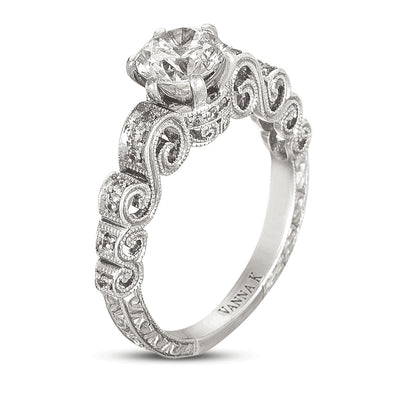 Hand Engraved Perfect Profile Diamond Ring Style 18RGL00454DCZ