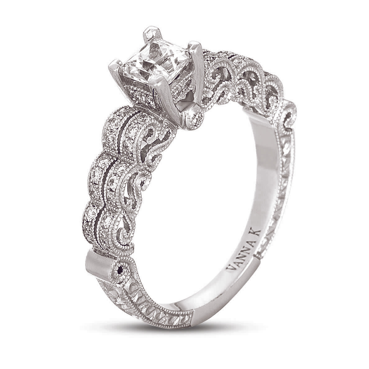 Hand Engraved Perfect Profile Diamond Ring Style 18RGL463DCZ