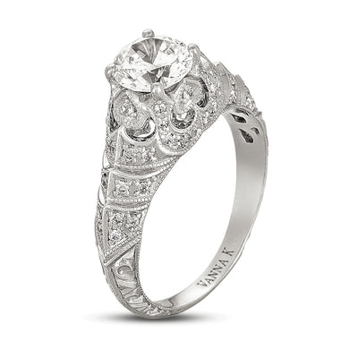 Hand Engraved Perfect Profile Diamond Ring Style 18RGL00515DCZ