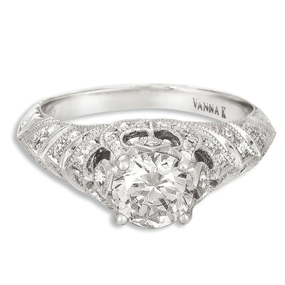 Hand Engraved Perfect Profile Diamond Ring Style 18RGL00515DCZ