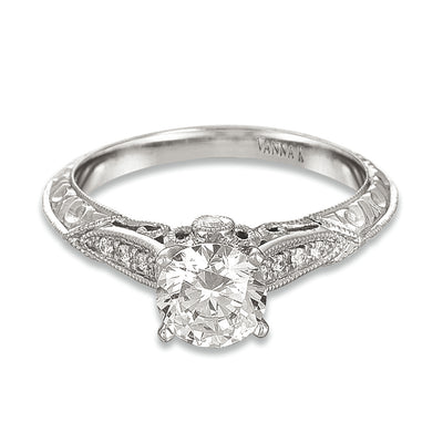 Hand Engraved Perfect Profile Diamond Ring Style 18RGL00523DCZ