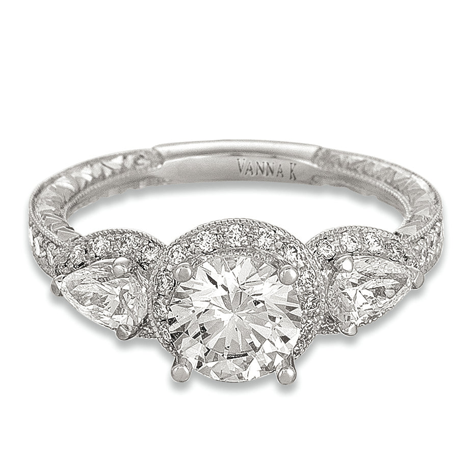 Hand Engraved Perfect Profile Diamond Ring Style 18RGL00639DCZ