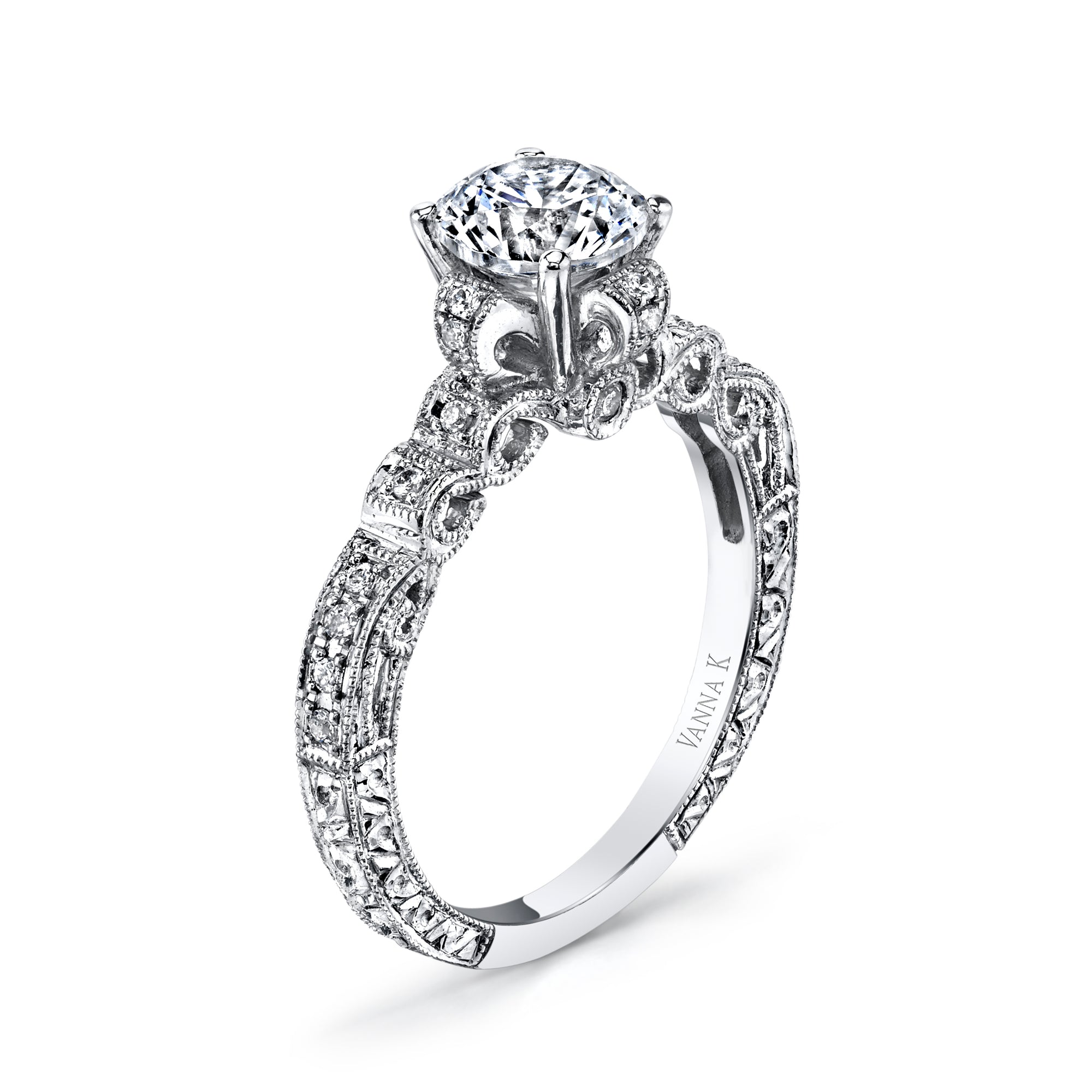 Hand Engraved Perfect Profile Diamond Ring Style 18RGL4511DCZ