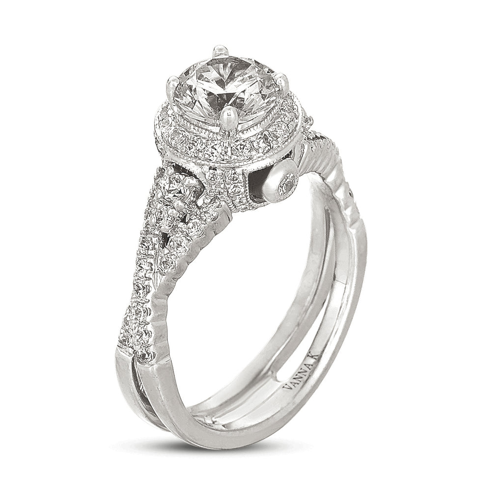 Vintage Inspired Diamond Pave Set Solea Ring Style 18RGL00276DCZ