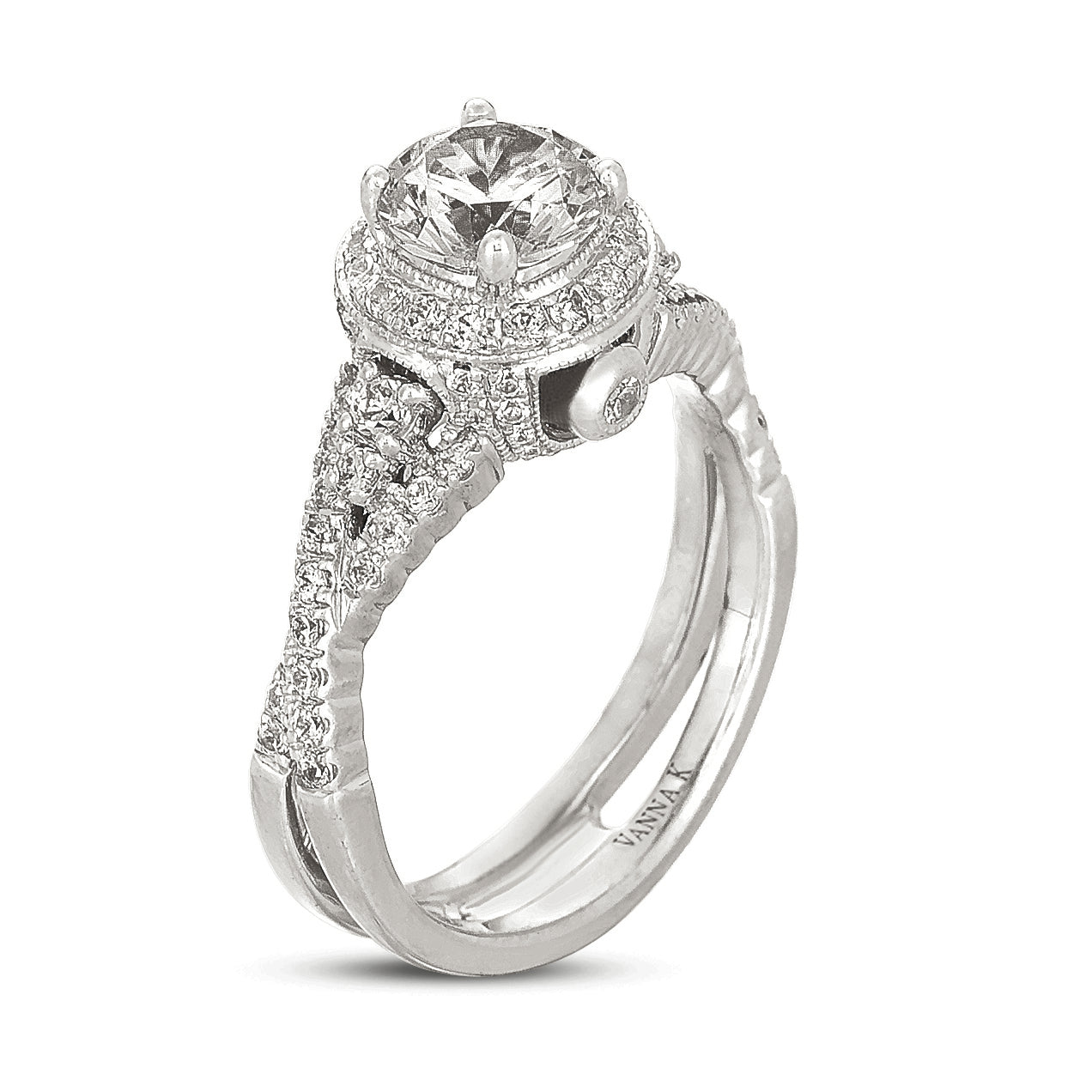 Vintage Inspired Diamond Pave Set Solea Ring Style 18RGL00276DCZ