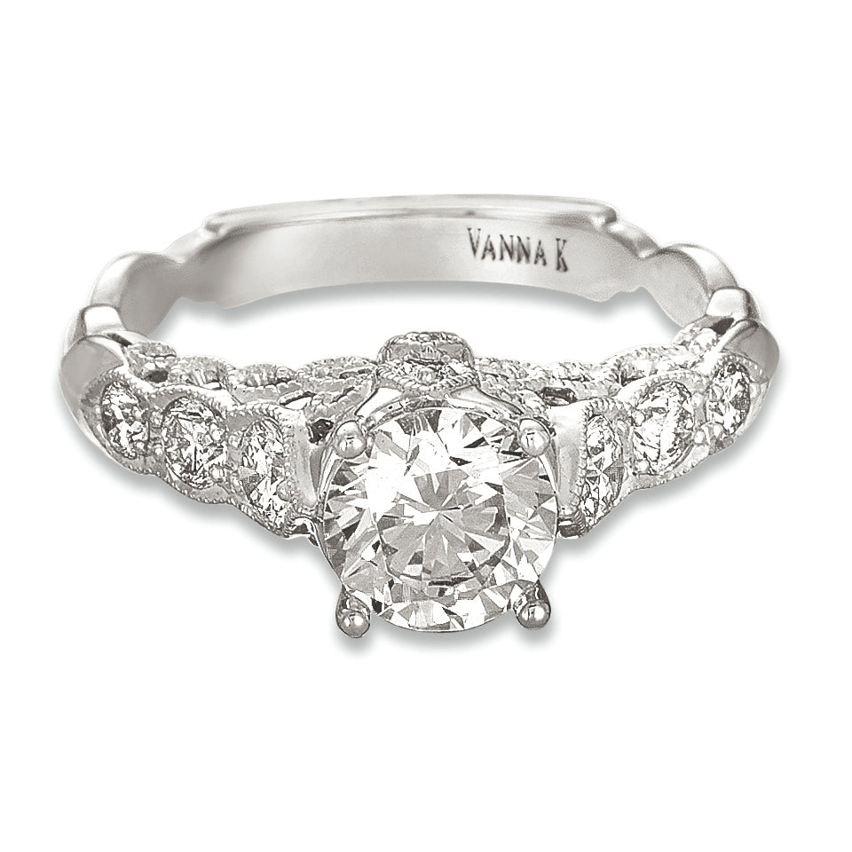 Vintage Inspired Diamond Pave Set Solea Ring Style 18RGL00592DCZ
