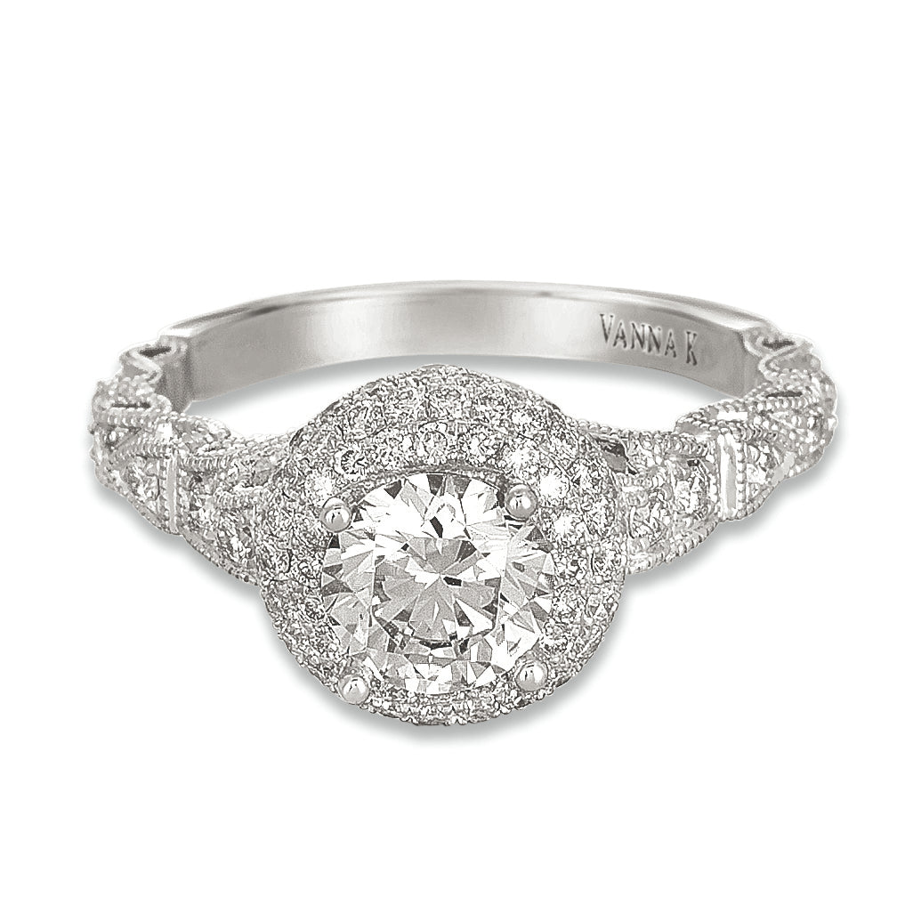 Vintage Inspired Diamond Pave Set Solea Ring Style 18RGL00605DCZ