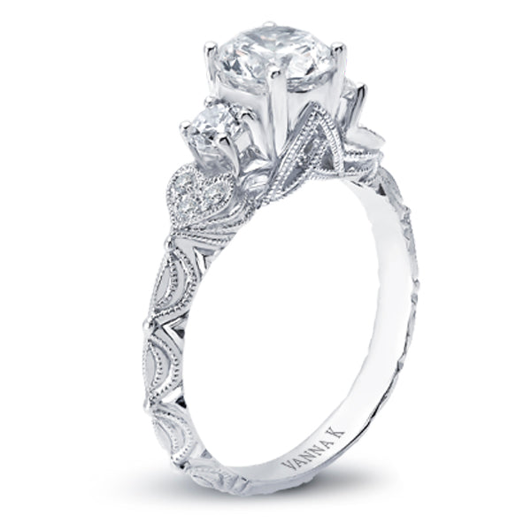 Hand Engraved Perfect Profile Diamond Ring Style 18RGL00623DCZ