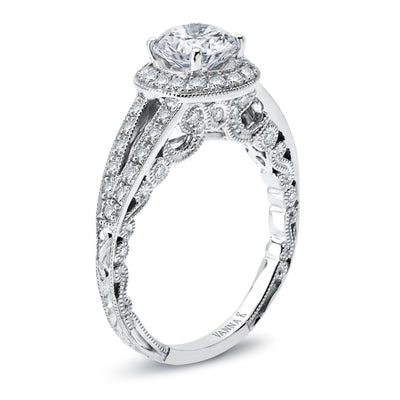 Hand Engraved Perfect Profile Diamond Ring Style 18RGL00687DCZ