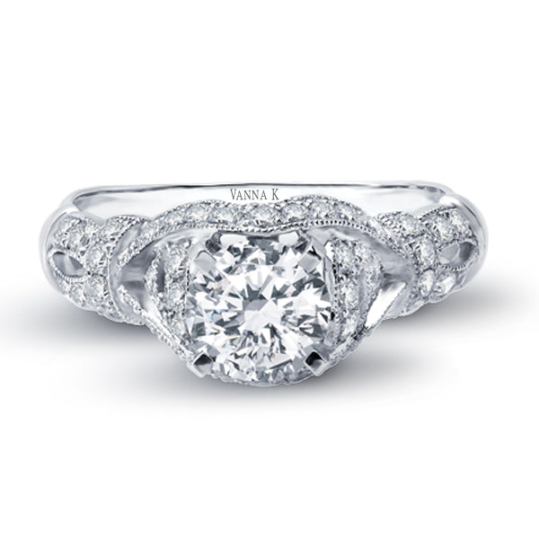 Vintage Inspired Diamond Pave Set Solea Ring Style 18RGL00609DCZ