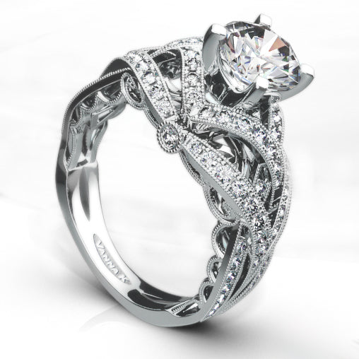 Vintage Inspired Diamond Pave Set Solea Ring Style 18RGL00723DCZ