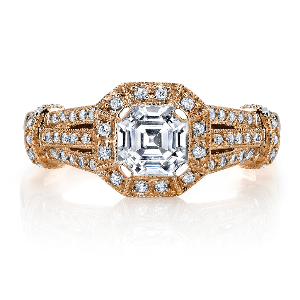 Vintage Inspired Diamond Pave Set Solea Ring Style 18RGL748PDCZ