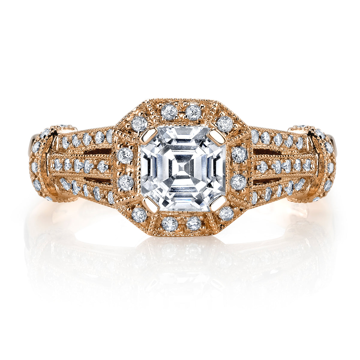 Vintage Inspired Diamond Pave Set Solea Ring Style 18RGL748PDCZ