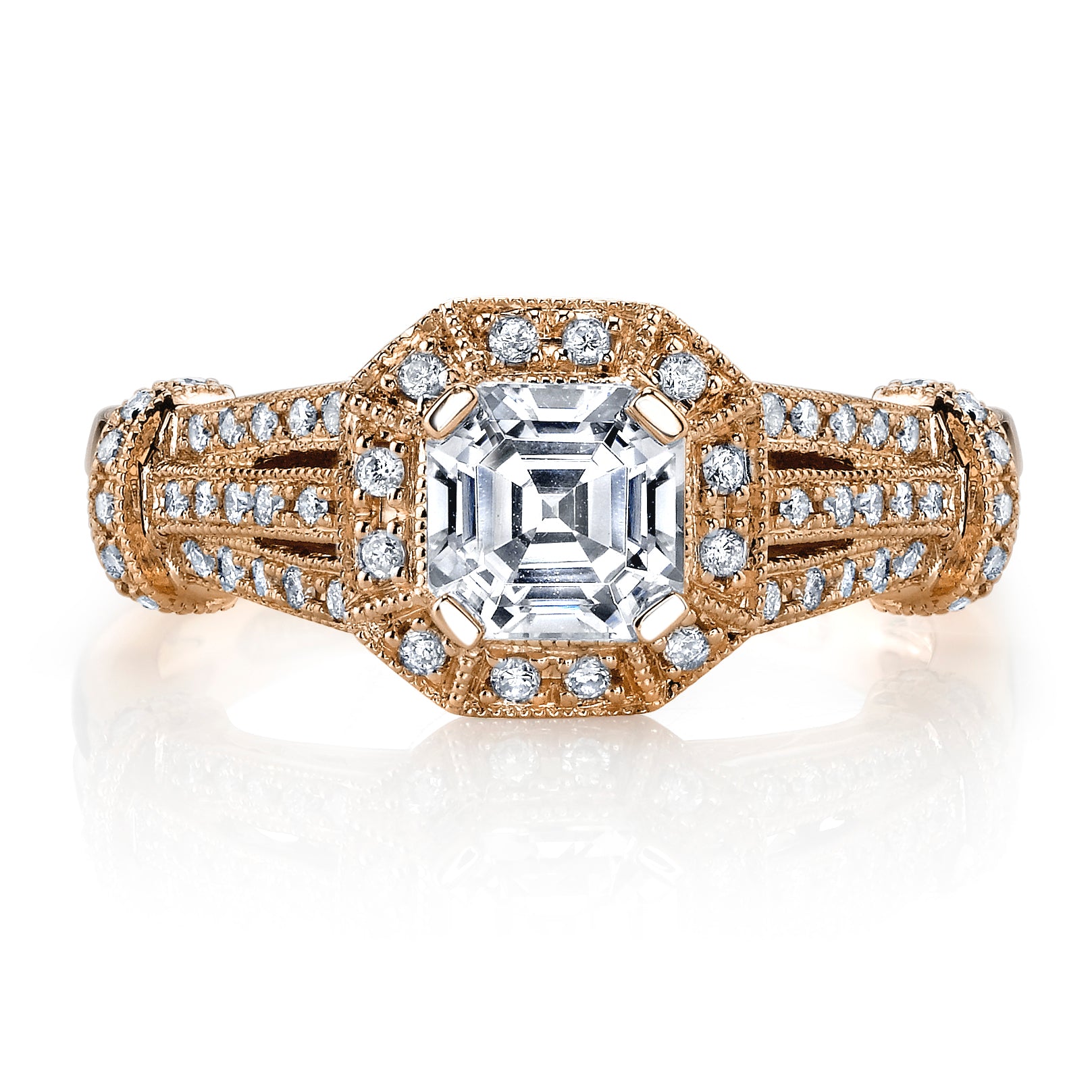 Vintage Inspired Diamond Pave Set Solea Ring Style 18RGL748PDCZ