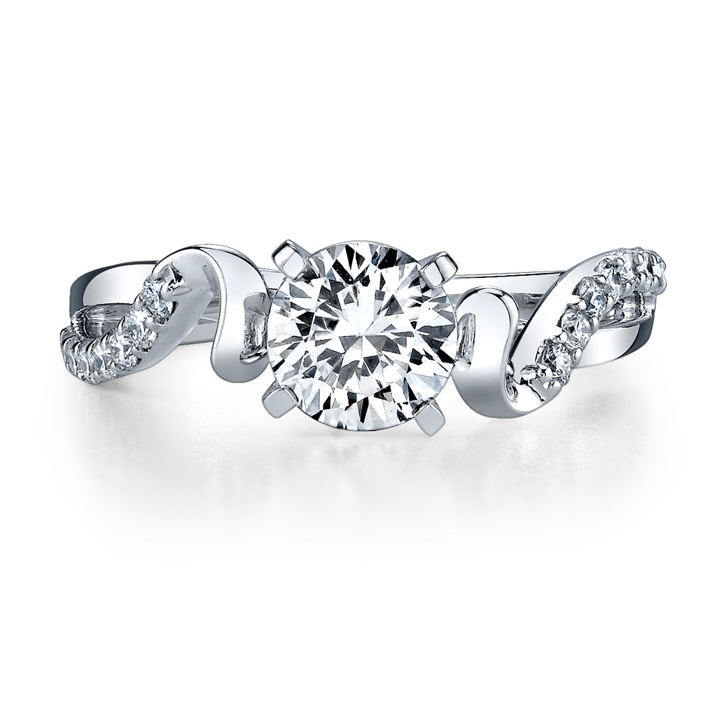 Vintage Inspired Diamond Pave Set Solea Ring Style 18R143DCZ