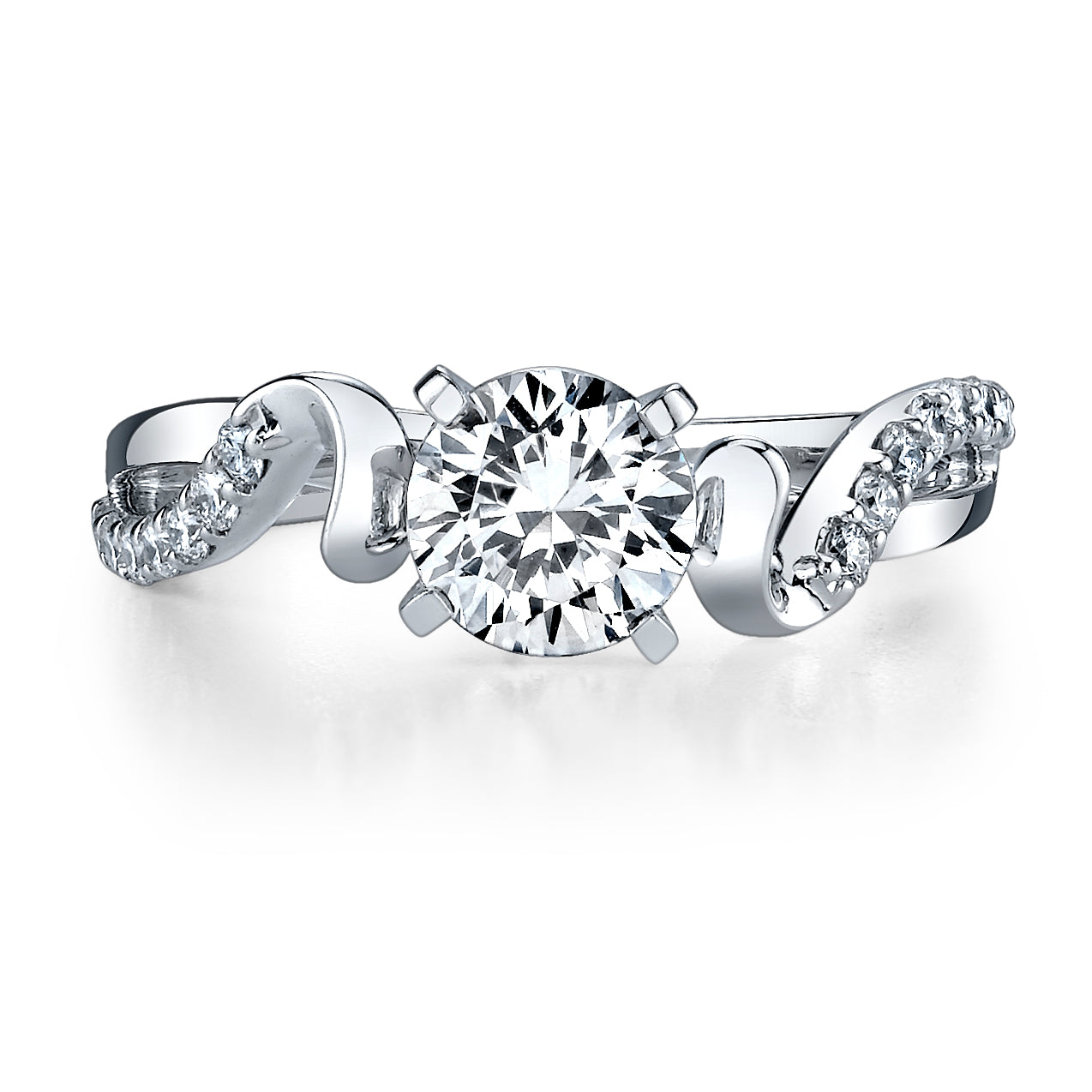 Vintage Inspired Diamond Pave Set Solea Ring Style 18R143DCZ