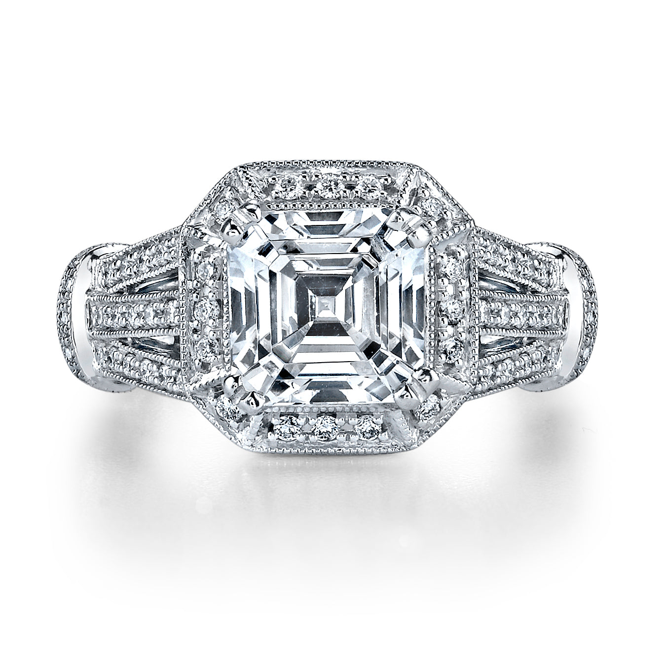 Vintage Inspired Diamond Pave Set Solea Ring Style 18RGL7482DCZ