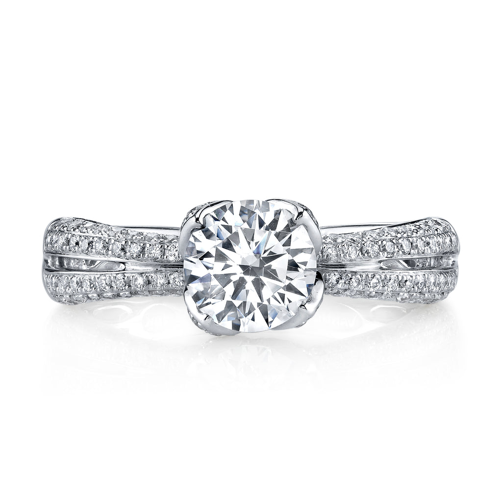 Vintage Inspired Diamond Pave Set Solea Ring Style 18RO5619DCZ