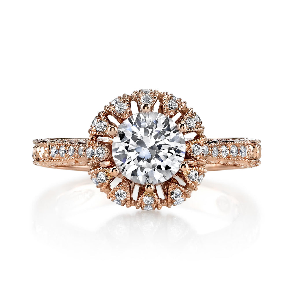 Hand Engraved Perfect Profile Diamond Ring Style 18RO23931PDCZ