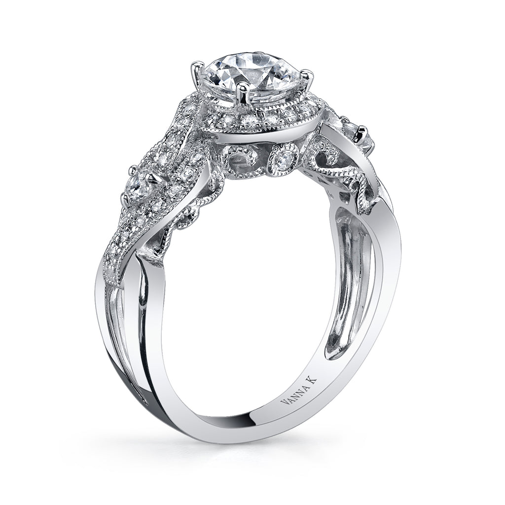 Vintage Inspired Diamond Pave Set Solea Ring Style 18RGL749DCZ