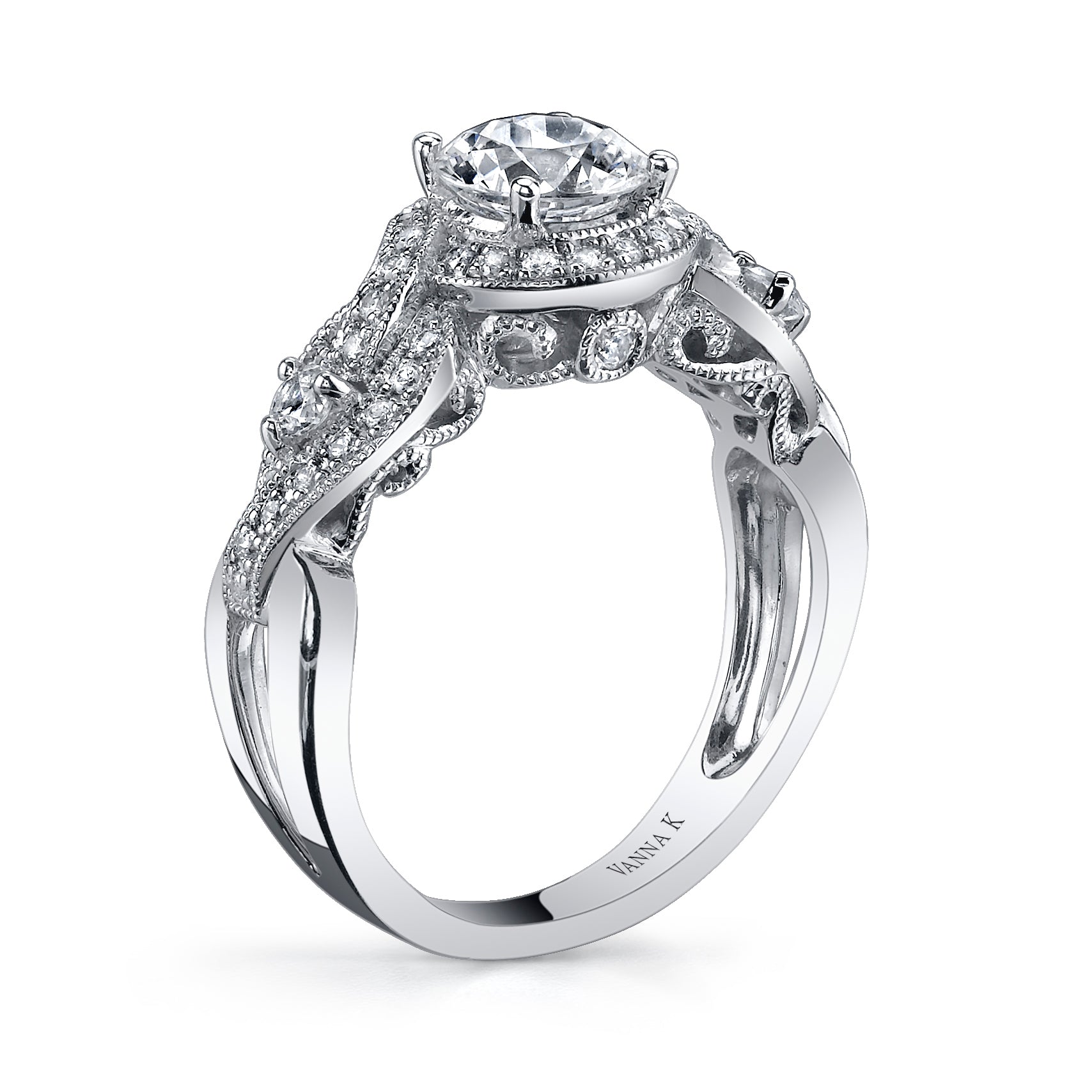 Vintage Inspired Diamond Pave Set Solea Ring Style 18RGL749DCZ