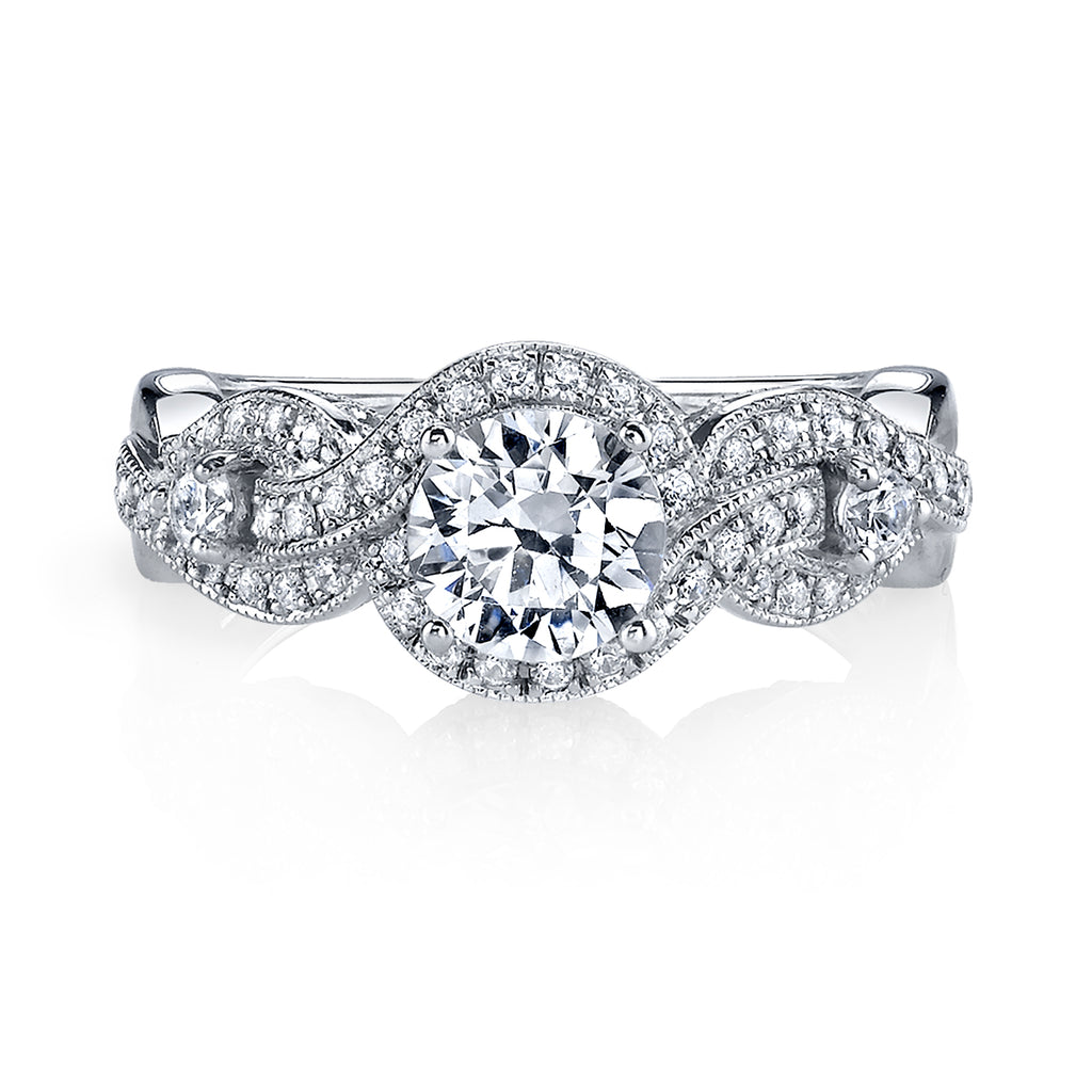 Vintage Inspired Diamond Pave Set Solea Ring Style 18RGL749DCZ