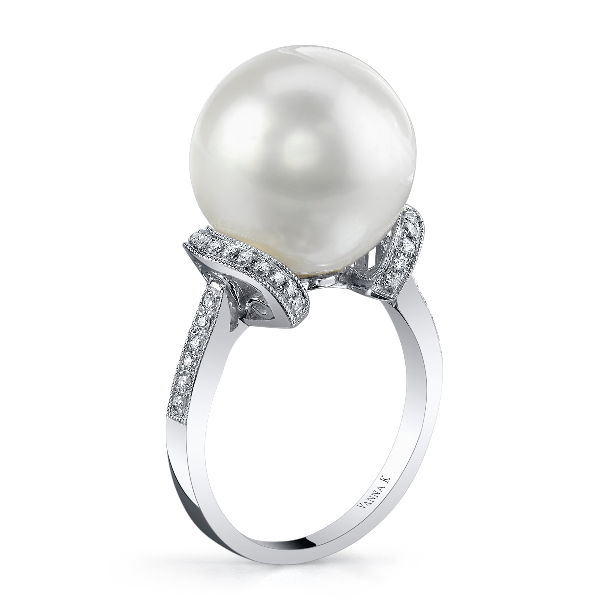 Di Mare Rare Pearl and Diamonds Fashion Ring 18AR0534WHP