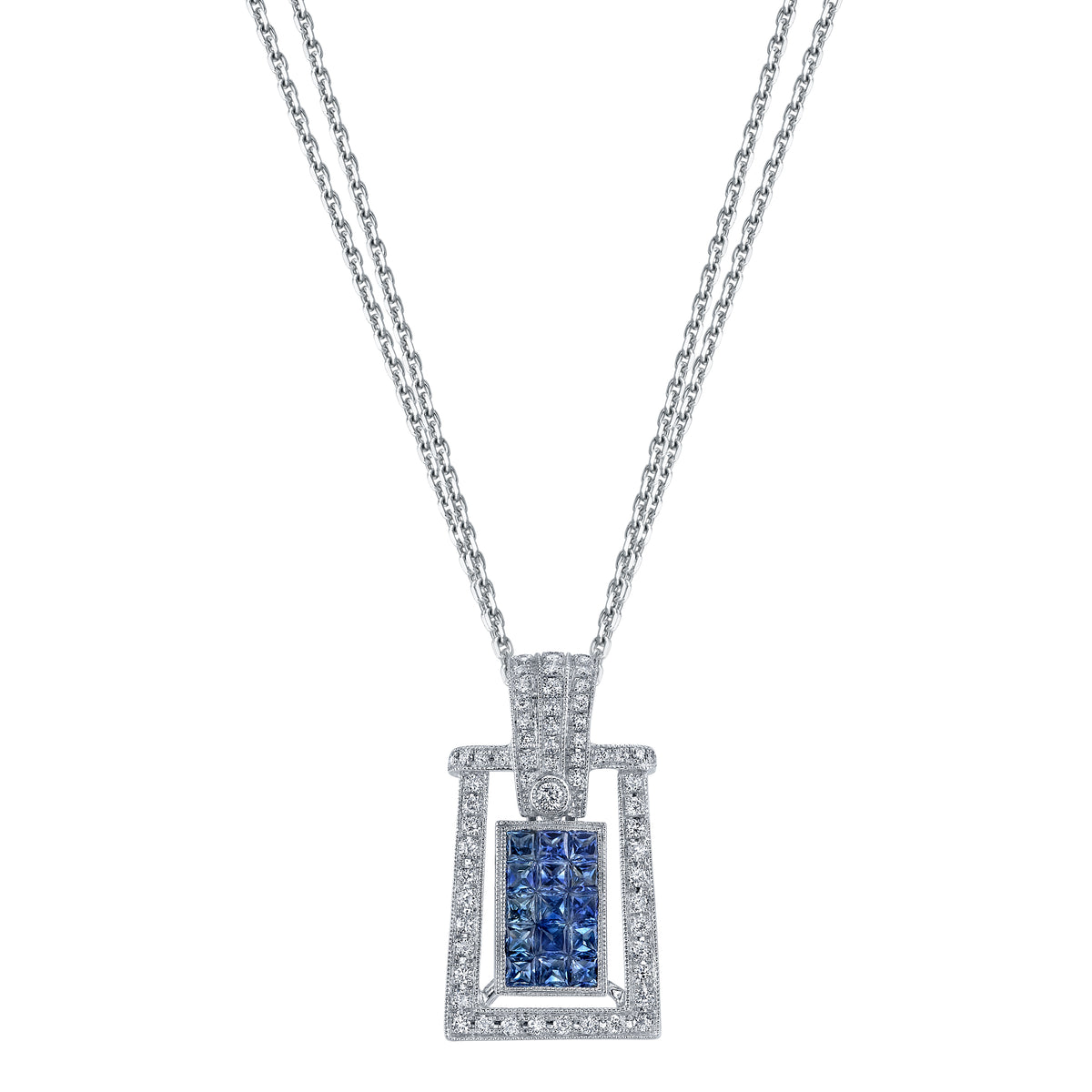 Gelato Color Gemstone and Diamond Necklace Style 18PN0068D